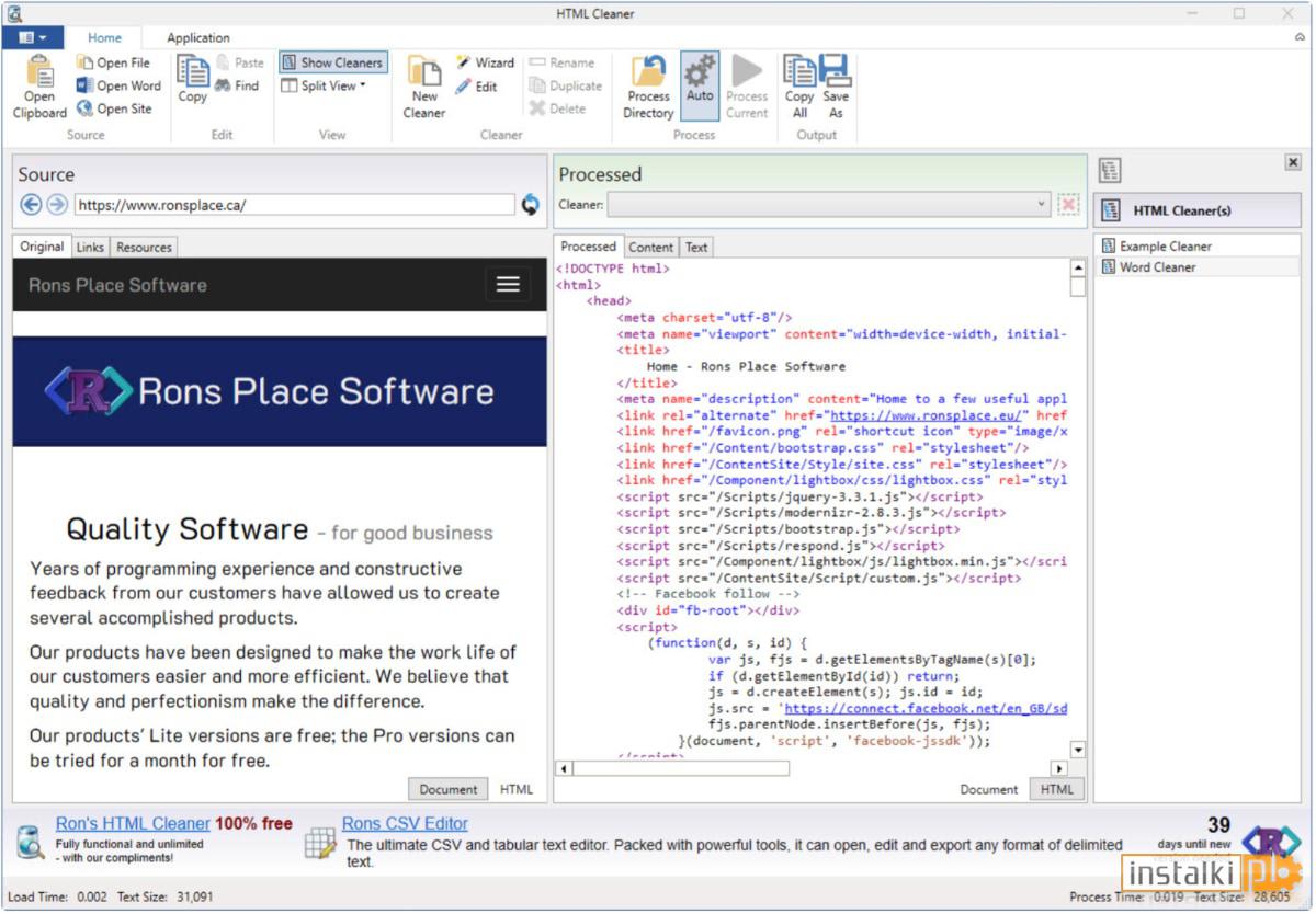 Ron’s HTML Cleaner